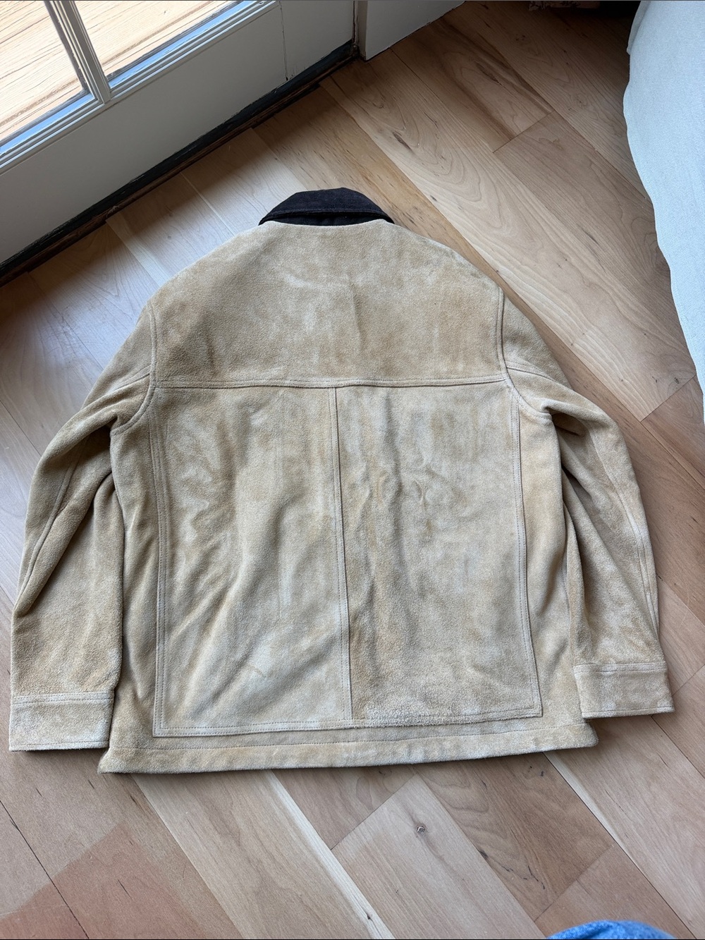 Filson Tan Suede Field Jacket with Dark Brown Collar - Picture 5 of 7